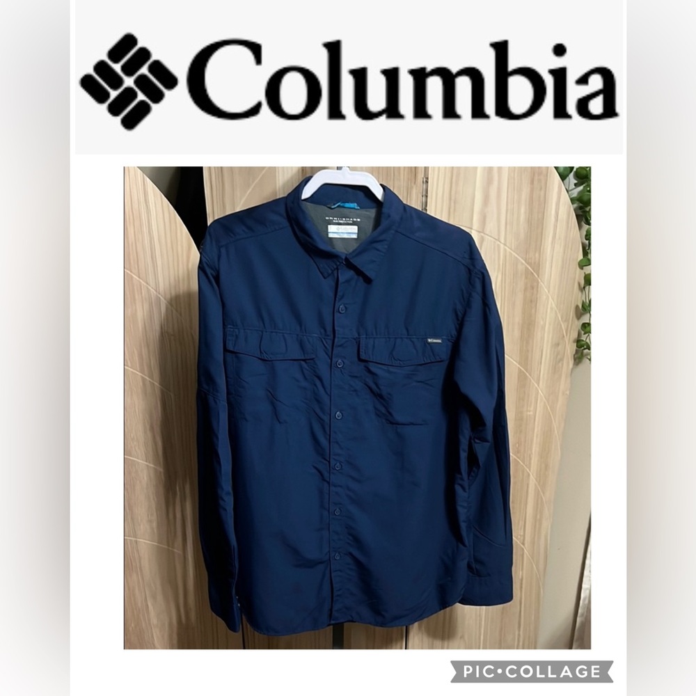 Columbia Men's Casual Button Down Shirt - Navy Blue